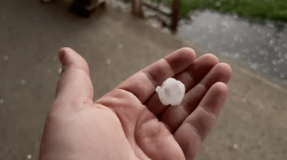 Hail in Lawrence County, Pennsylvania, on April 14, 2024. (@paultylergo via X)