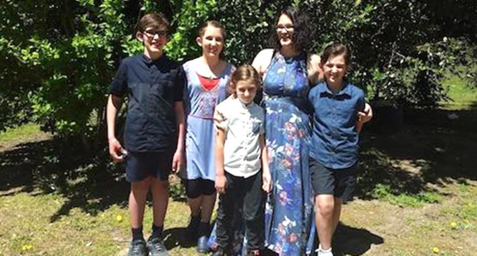 Katrina Miles and her four children - daughter Taye, 13, and sons Rylan, 12, Arye, 10, and Kadyn, eight - were killed on an Osmington farm near Margaret River. Source: 7 News