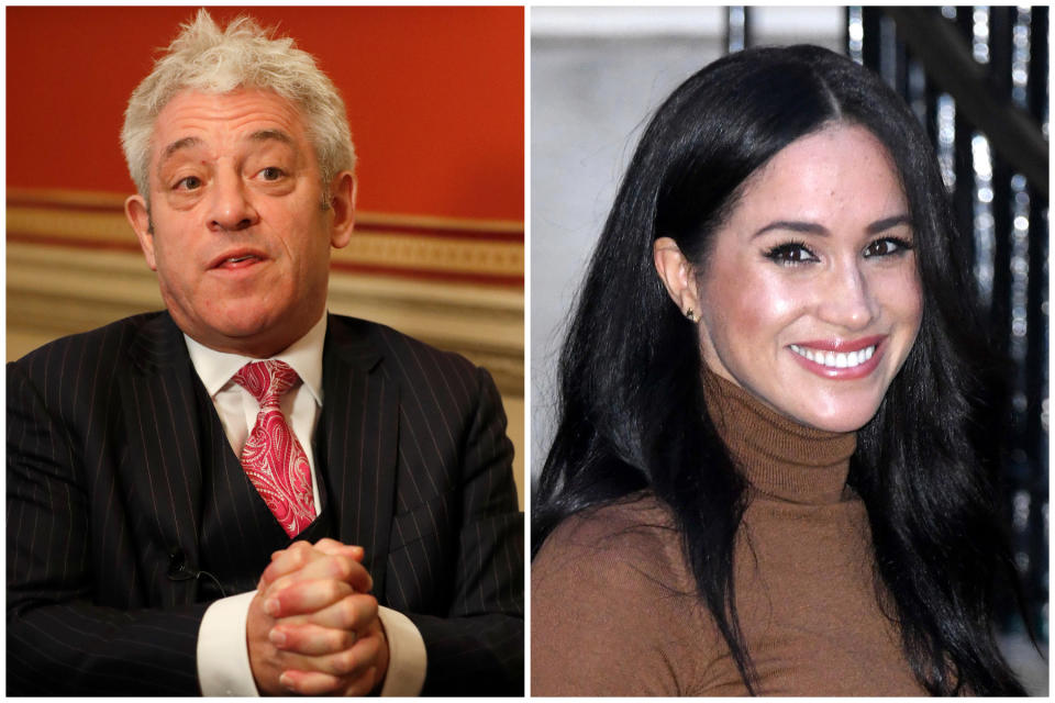 John Bercow and Meghan Markle (AP/PA)