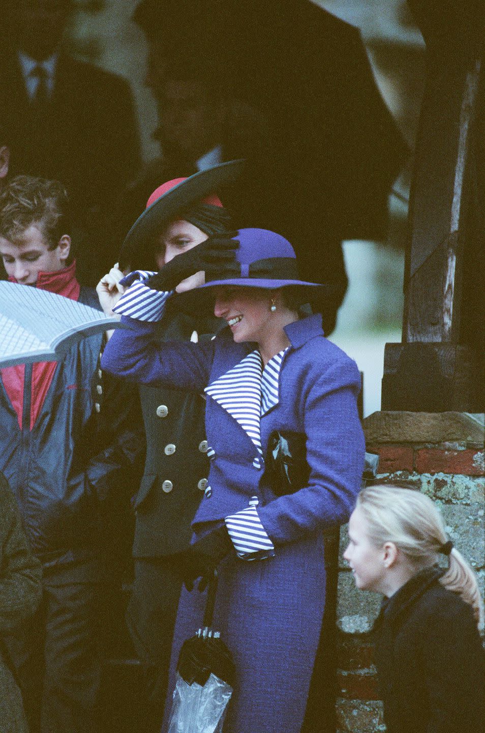 <p>Princess Diana at Sandringham for church service on Christmas day in 1990. </p>