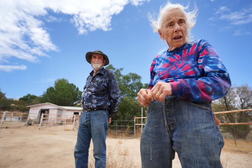 Ellen Woodward-Taylor and her husband Ken Taylor of Sage Winds Farm in Jacumba Hot Springs, CA, a few miles north of the Mexican border where they have lived and worked for over 20 years. 