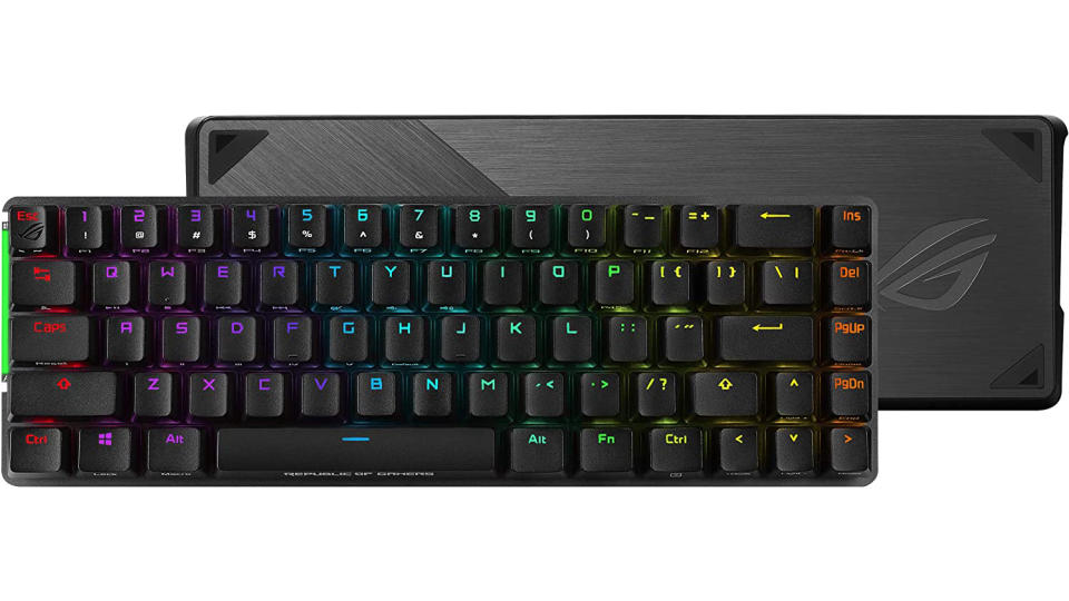 ASUS ROG Falchion NX 65% Wireless RGB Gaming Mechanical Keyboard | ROG NX Red Linear Switches, PBT Doubleshot Keycaps, Wired / 2.4G Hz, Touch Panel, Keyboard Cover Case, Macro Support. (Photo: Amazon SG)