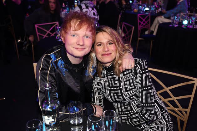 Sheeran (left) and his wife Cherry Seaborn. 