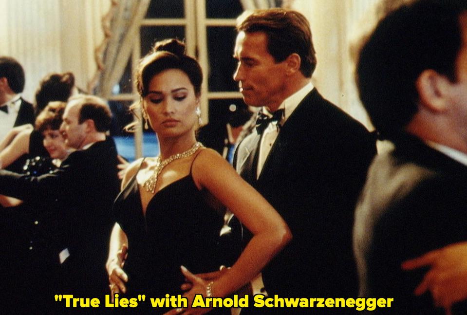 Tia Carrere and Arnold Schwarzenegger in "True Lies"