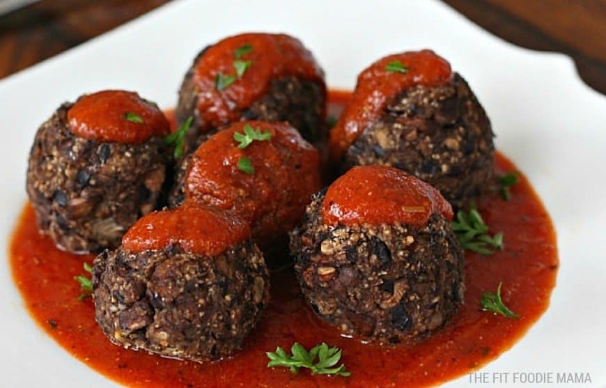 Mushroom and Black Bean Meatballs from Fit Foodie Mama