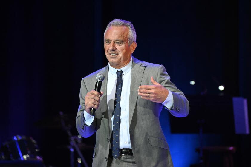 Independent presidential candidate Robert F. Kennedy Jr. speaks to supporters during a campaign event, Sunday, April 21, 2024, in Royal Oak, Mich. (AP Photo/Jose Juarez)