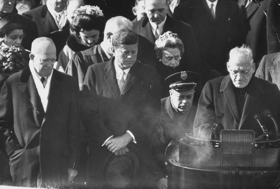 Richard J. Cushing;Dwight D. Eisenhower;John F. Kennedy (Photo by George Silk/The LIFE Picture Collection via Getty Images / The LIFE Picture Collection via)