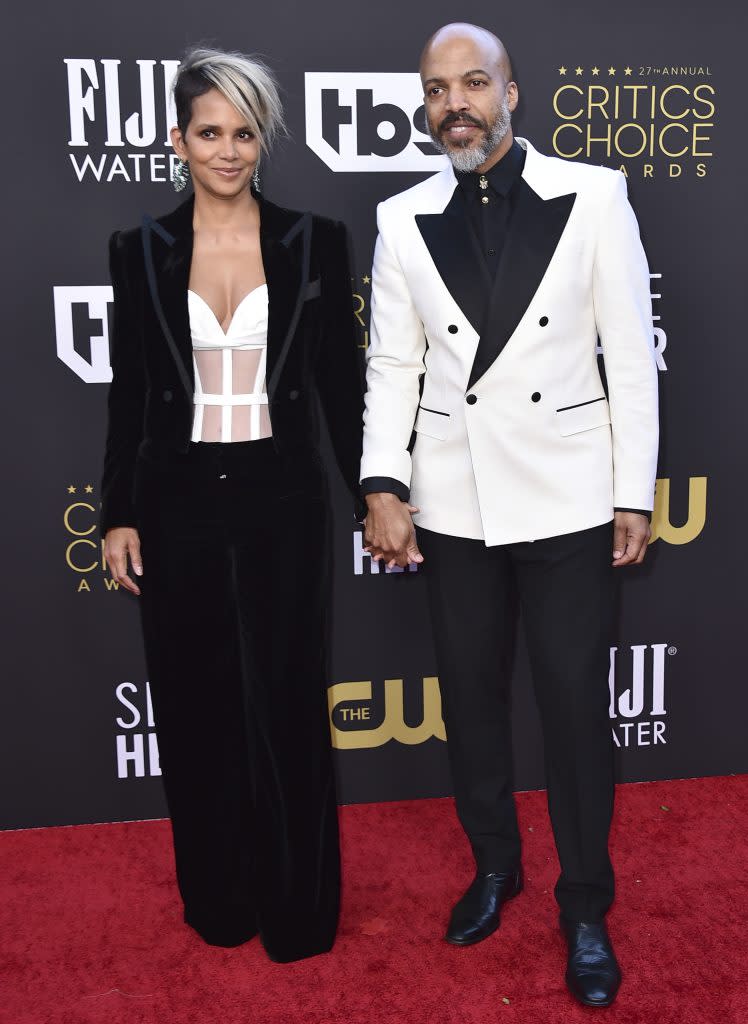 Halle Berry and Van Hunt attend the Critics’ Choice Awards at the Fairmont Century Plaza Hotel in Los Angeles on March 13, 2022. - Credit: Jordan Strauss/Invision/AP