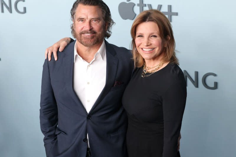 Ted McGinley and Gigi Rice attend the premiere of the comedy TV series, "Shrinking," in 2023. File Photo by Greg Grudt/UPI