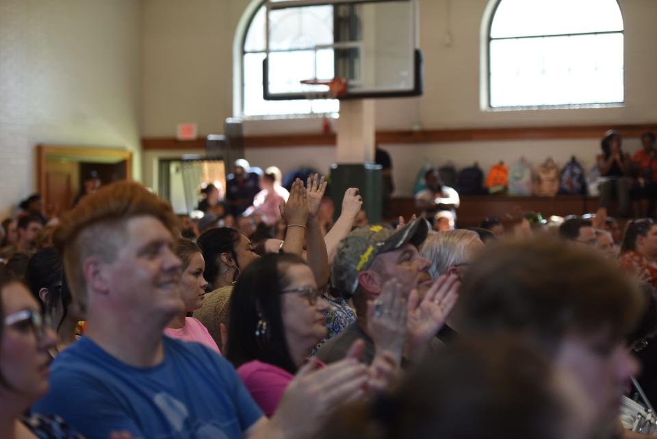 Families applauding their children at Garfield Elementary School on May 22, 2024.