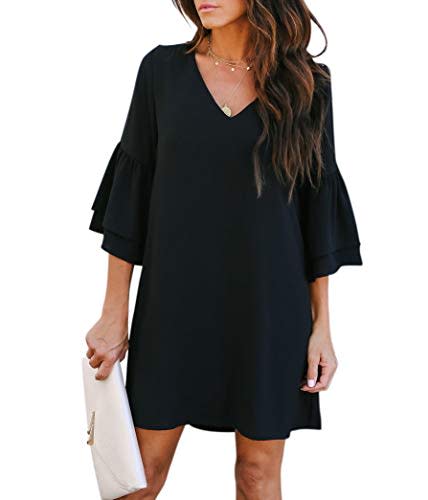 Belongsci Women's V-Neck Bell Sleeve Shift Dress (Amazon / Amazon)