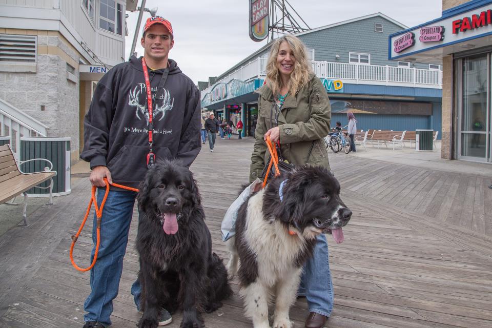 Forrest Tewey with Diesel and Julie Bel Claire with Jo Jo attended the Worcester County Humane Society had it’s 16th Annual Boardwalkin’ for Pets with over 300 dogs walking to raise money for the shelter.  