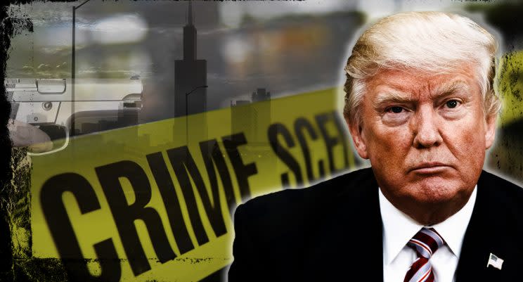 President Trump took credit on Friday for a new initiative to stop gun violence in Chicago.
