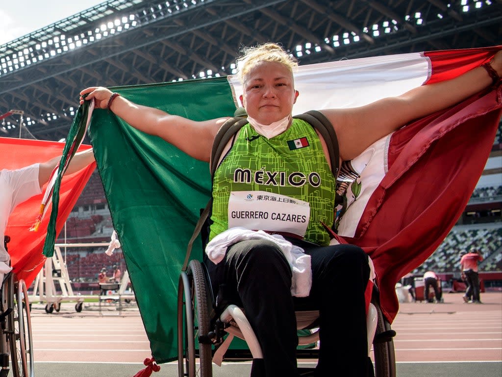 Guerrero Cázares, campeona en los Juegos Paralímpicos de Lima 2019, hizo válida su etiqueta de favorita y se colgó el bronce tras registrar un lanzamiento de 24.11 metros en el Estadio Olímpico de Tokio. (OIS/Joel Marklund)