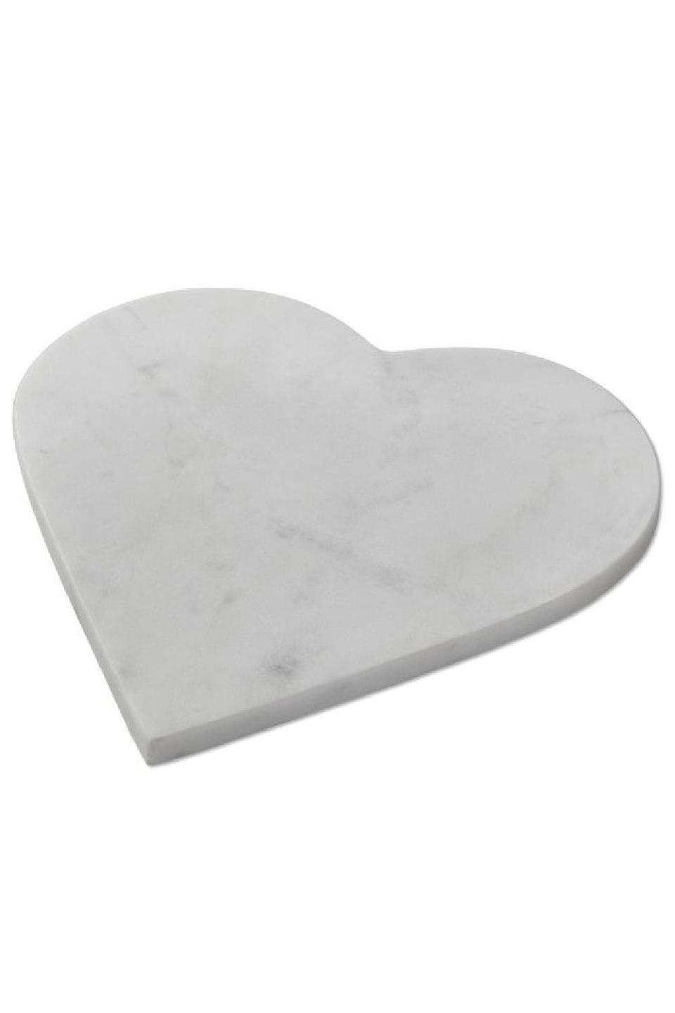 38) White Marble Heart Cheese Board