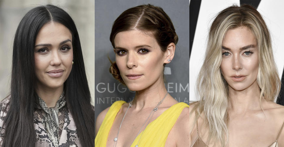 This combination of photos shows actors Jessica Alba, Kate Mara and Vanessa Kirby. (AP Photo)