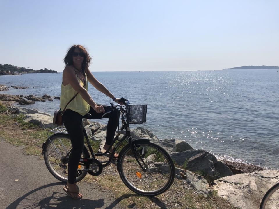 <div class="inline-image__caption"><p>Melanie Hamlett on her bike during her trip to Saint Tropez.</p></div> <div class="inline-image__credit">Melanie Hamlett</div>