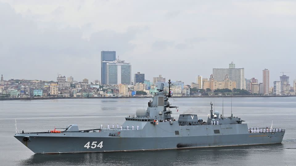 Russian frigate Admiral Gorshkov enters Havana’s bay, Cuba, June 12, 2024. - Reuters