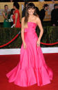 <b>Lea Michele </b><br><br>The Glee star was on-trend in fuchsia on the red carpet, with dip-dyed locks.<br><br>Valentino Image © Rex