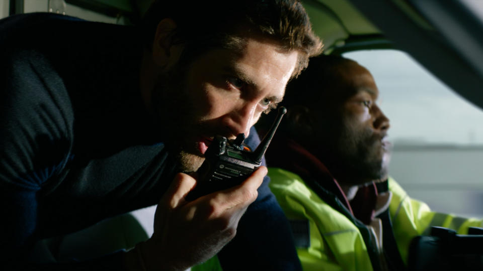 Jake Gyllenhaal and Yahya Abdul-Mateen II worked to keep their intensity high while filming 'Ambulance'. (Universal)