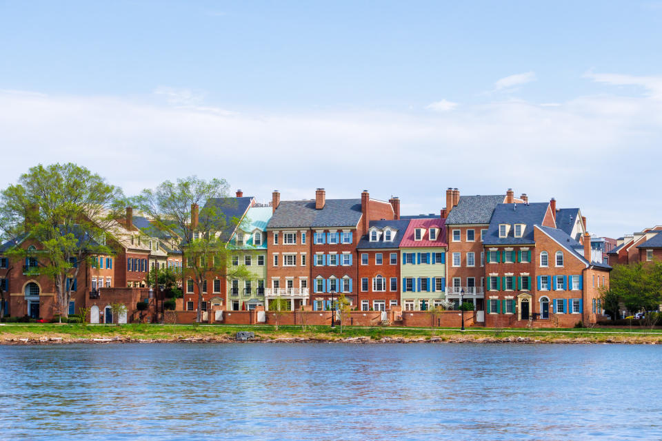 Row of townhouses in Old Town Alexandria, Virginia.