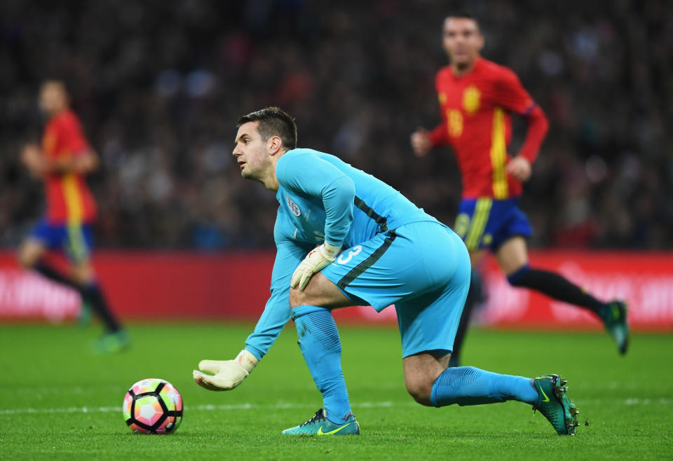 Tom Heaton during the international friendly match between England and Spain at Wembley Stadium on November 15, 2016.