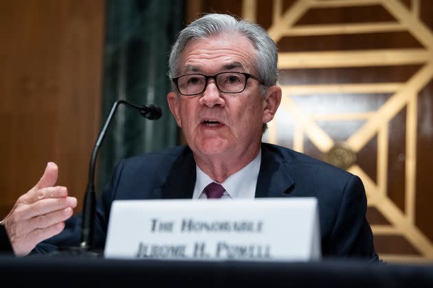 UNITED STATES - JULY 15: Federal Reserve Chairman Jerome Powell testifies during the Senate Banking, Housing, and Urban Affairs Committee hearing titled The Semiannual Monetary Policy Report to the Congress, in Dirksen Building on Thursday, July 15, 2021. (Photo By Tom Williams/CQ-Roll Call, Inc via Getty Images) (Photo: Tom Williams via Getty Images)