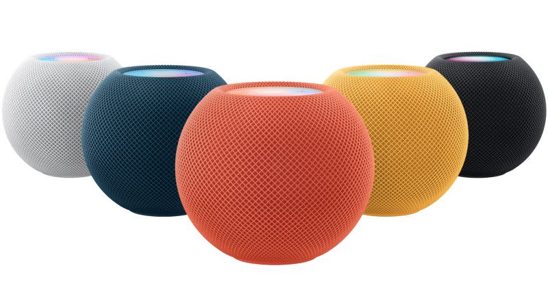 ▲HomePod mini新色登場，共有黑、白、黃、藍、橘五色可選。（圖／翻攝自APPLE官網）