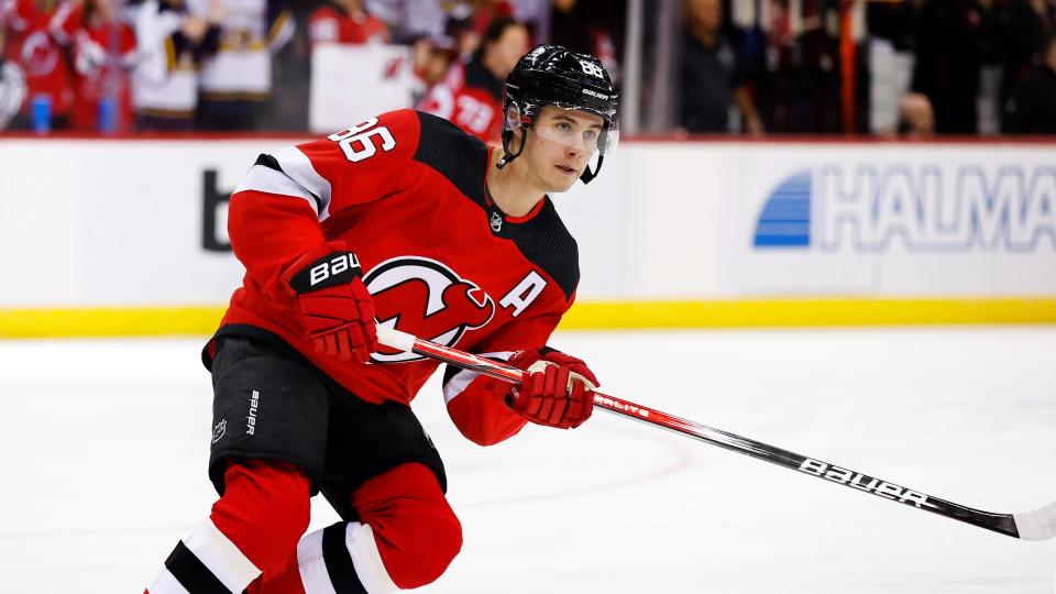 There's nobody in the NHL hotter than Jack Hughes right now. (AP Photo/Noah K. Murray)