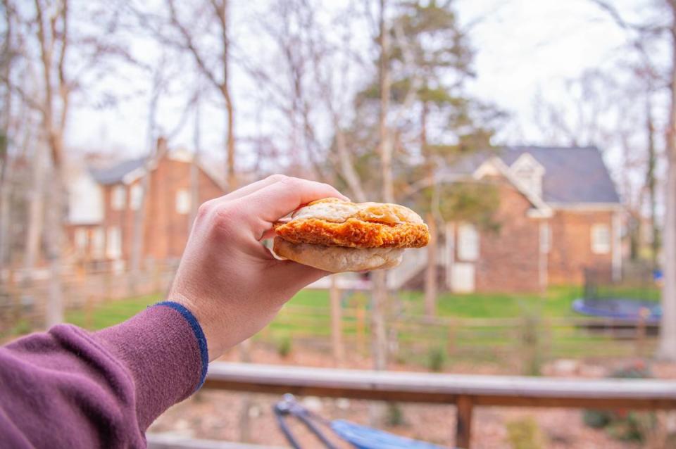 Biscuitville’s Spicy Honey Chicken Biscuit includes locally sourced honey and a crispy, spicy patty.