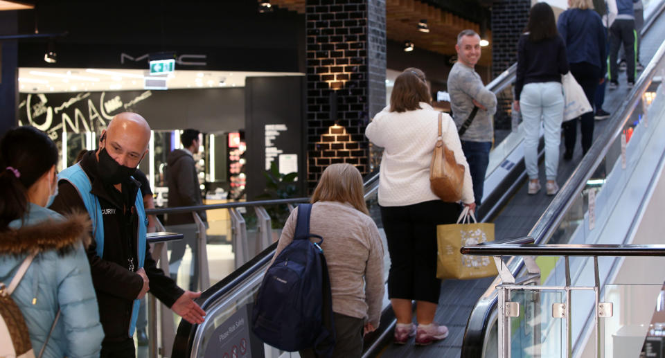 Escalator at Broadway Sydney shopping centre