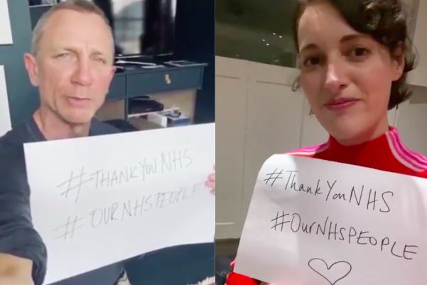 Daniel Craig and Phoebe Waller-Bridge were among stars featuring in celebrity show of thanks to the NHS: NHS/Twitter