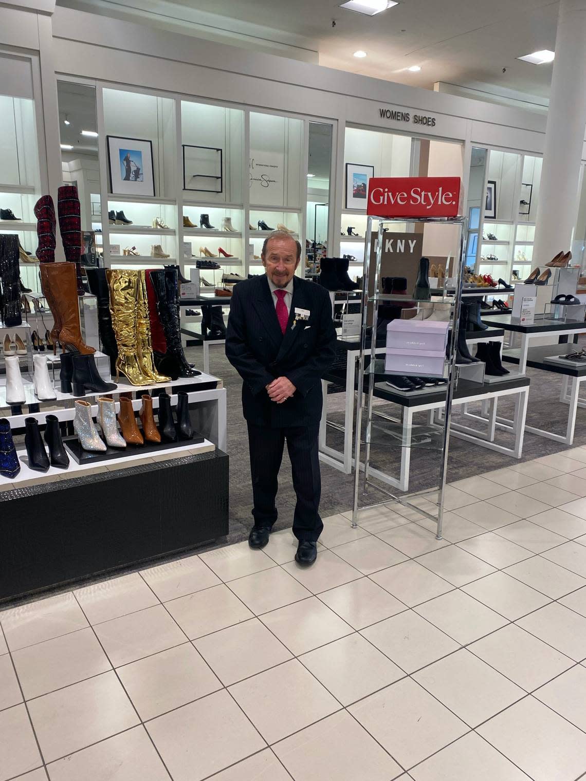 Skip Butler is seen Tuesday on his last day of work at the Tacoma Mall Macy’s, capping a 52-year career at the store.
