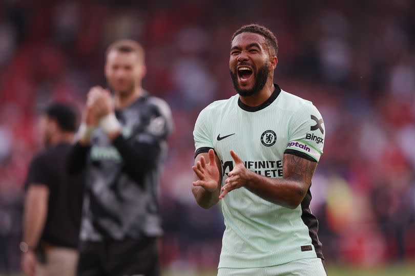 Chelsea captain Reece James celebrates