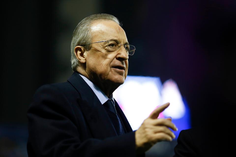<p>Real Madrid president Florentino Perez says he has tried to “save football” with the Super League proposals </p> (Getty Images)