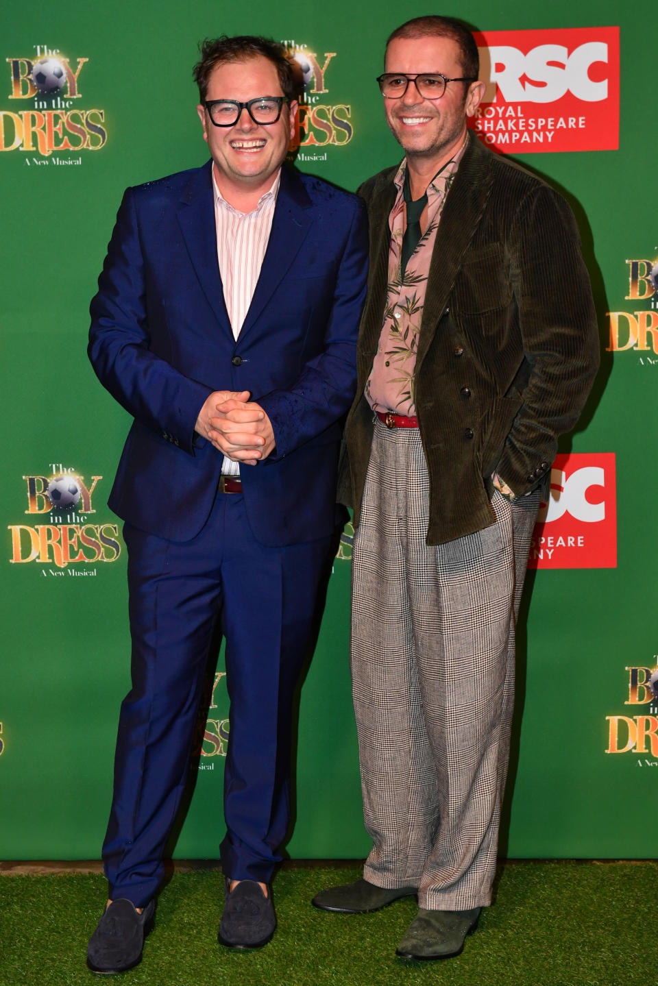 Alan Carr (left) and Paul Drayton attending the opening night of the Boy In The Dress at the Royal Shakespeare Company in Stratford Upon Avon.