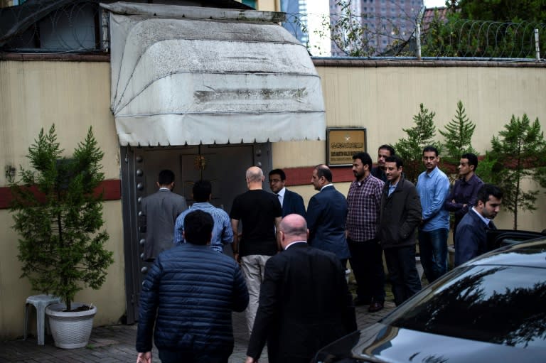 Saudi officials arrive for an investigation into the disappearance of Saudi journalist Jamal Khashoggi at the Saudi consulate in Istanbul