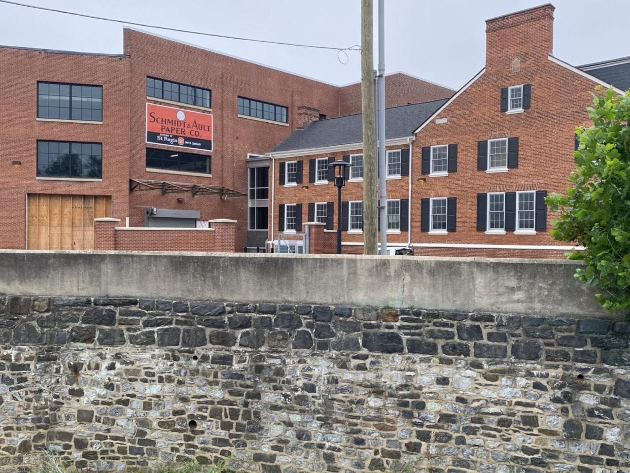 The Mansion House, the more than 200-year-old miller’s house, at the former Schmidt & Ault paper mill, serves as headquarters for York College’s Knowledge Park now under development on the site.