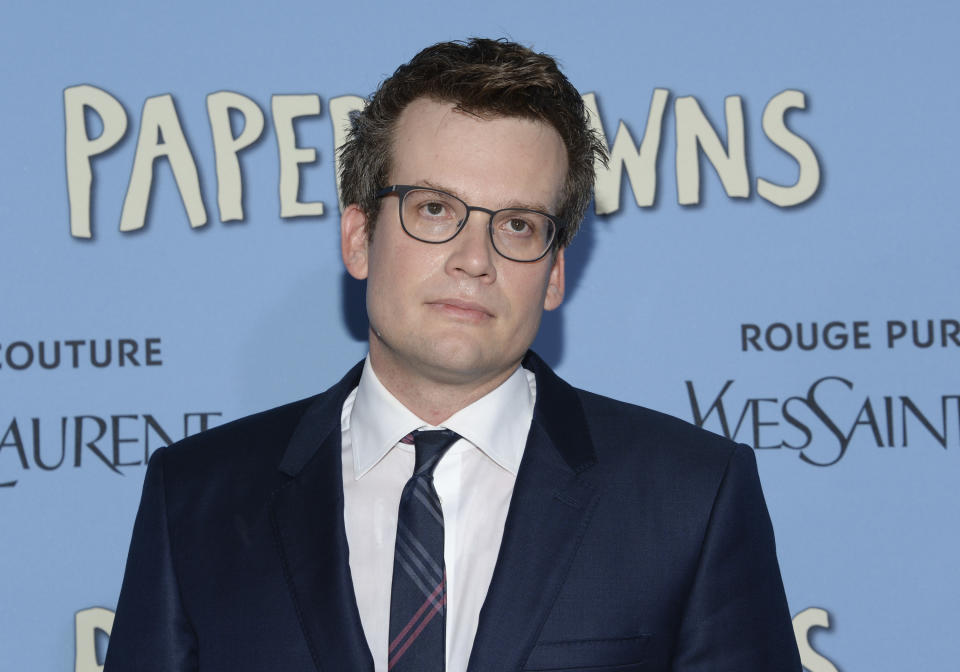 FILE - In this July 21, 2015, file photo, author John Green attends the premiere of "Paper Towns" in New York. Green is included in a list of authors who wrote books that were among the 100 most subjected to censorship efforts over the past decade, as compiled by the American Library Association. Green's debut novel, “Looking for Alaska,” was ranked fourth. (Photo by Evan Agostini/Invision/AP, File)