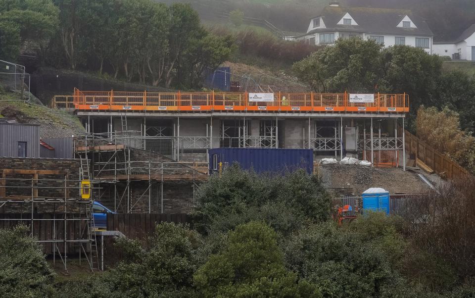 Close-up of the building site which neighbours claim is creating noise