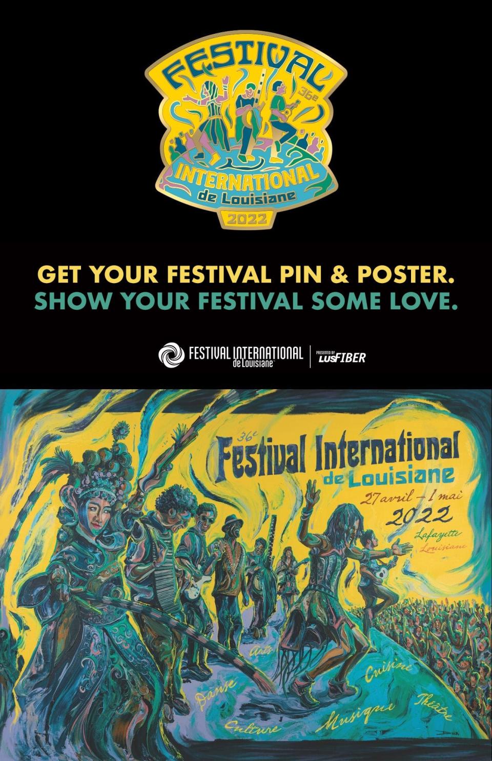 Festival International de Louisiane reveals 2022 music lineup, artwork, pin and poster