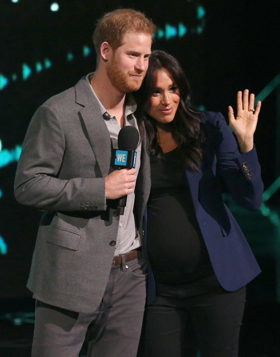 Meghan made a surprise appearance during Harry's speech on WE Day