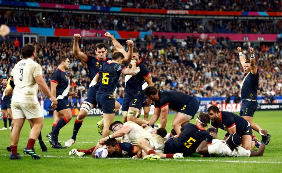 Tomas Cubelli gave Argentina hope with a close-range try shortly before the interval (REUTERS)