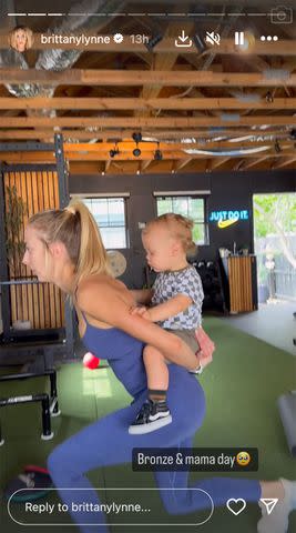 <p>Brittany Mahomes /Instagram</p> Brittany Mahomes and son Bronze