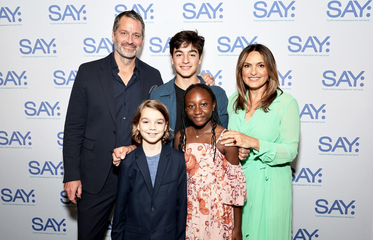 Peter Hermann and Mariska Hargitay with their children, August Miklos Friedrich Hermann, Andrew Nicolas Hargitay Hermann and Amaya Josephine Hermann (Jamie McCarthy / Getty Images)