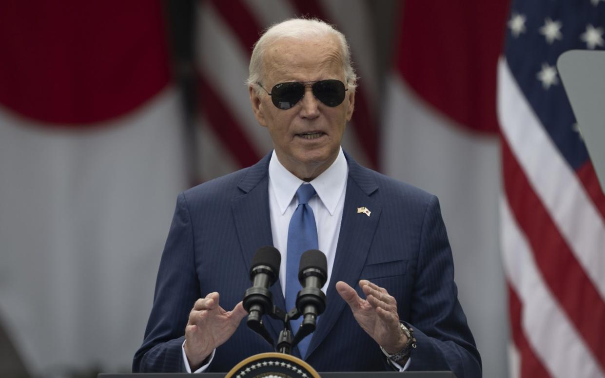 President Joe Biden and Japanese Prime Minister Fumio Kishida hold a joint press conference in the Rose Garden at the White House