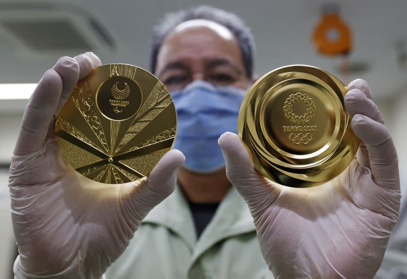 Gold medals for the 2020 Tokyo Olympics and Paralympics are manufactured at Japan Mint in Osaka