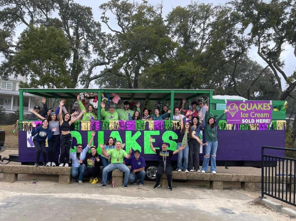 Quakes has become an important part of the community, with its Mardi Gras float, tributes to three Ocean Springs children who died of DIPG and sponsoring a dog food drive each year for the local animal shelter.