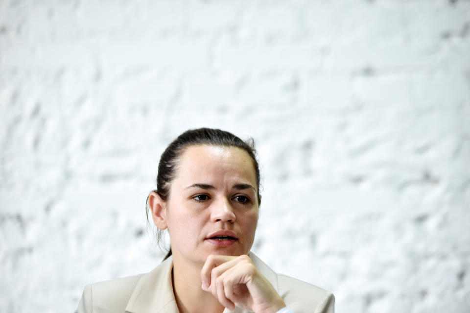 Swetlana Tichanowskaja erkennt das offizielle Wahlergebnis nicht an (Bild: Sergei Gapon/AFP)