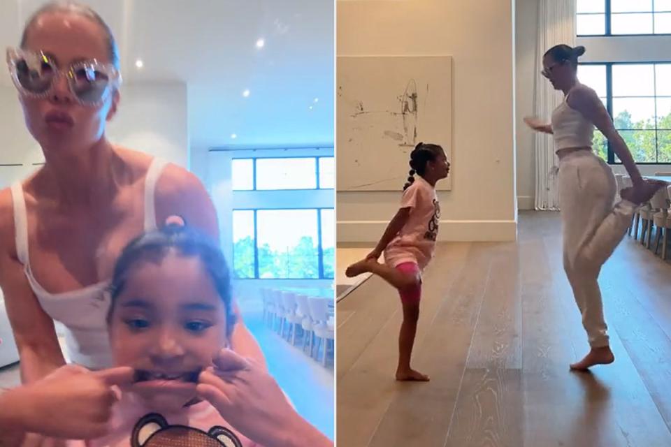 Khloé Kardashian TikTok Khloé Kardashian films cute scooter dance with daughter True 